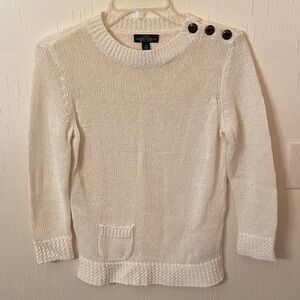 Ralph Lauren Cream Sweater with Button Detail